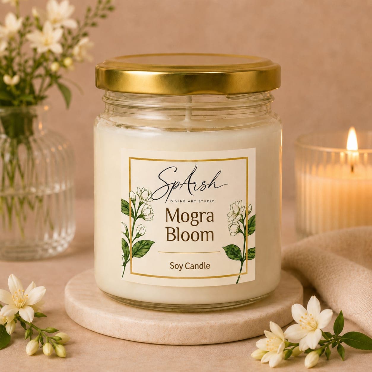 SpArsh Mogra Bloom soy candle